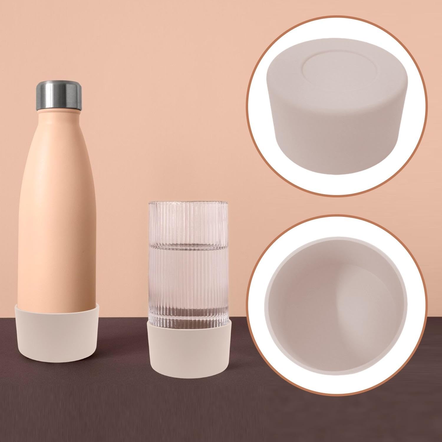 4 Wasserbecher Anti-Rutsch-Abdeckung, Silikonbecherabdeckung, Becherbodenschutzabdeckung, Wärmeisolierung Untersetzer, Wasserbecherzubehör.