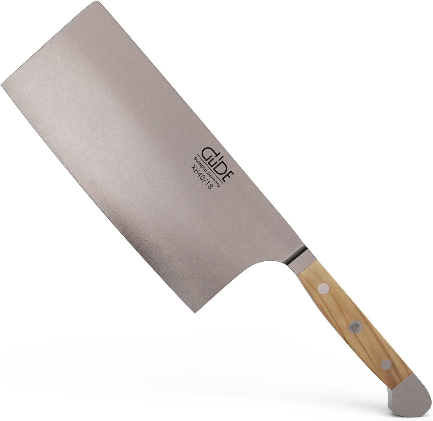 Güde Alpha Olive Series Hand Forged/Sharpened Cleaver Knife, 7-in and 10-oz - Ice Hardened Steel - Made in Solingen, Germany Since 1910