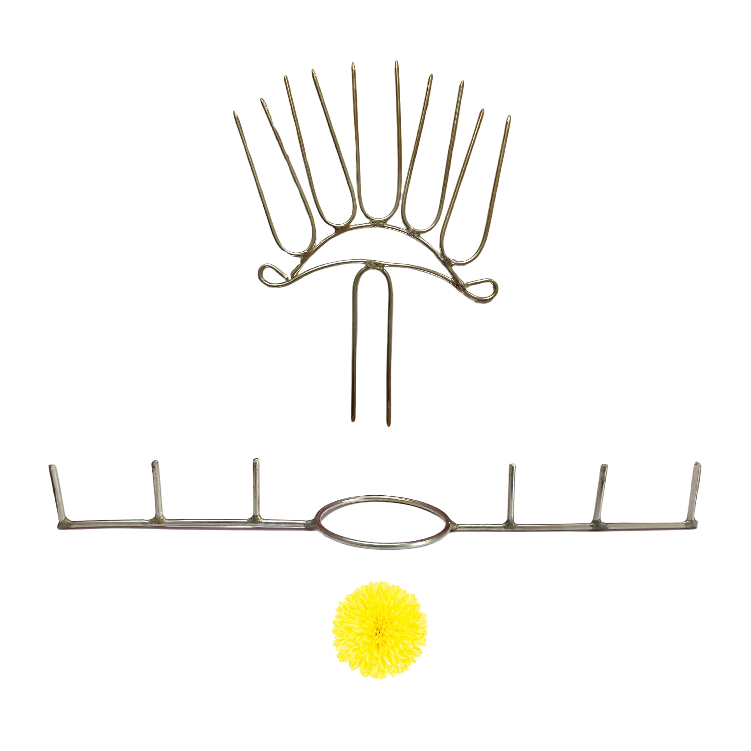 Varalakshmi Pooja Kalasam Flower Stand Stick | Varalakshmi Pooja Stand | Varalakshmi Pooja Decoration Items, Metal, 1 Set-image-0