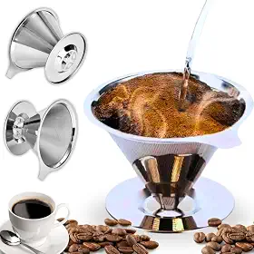 Coador Filtro De Café 102 Inox Peneira Aço Reutilizável Dúravel Sem Uso De Papel Premium