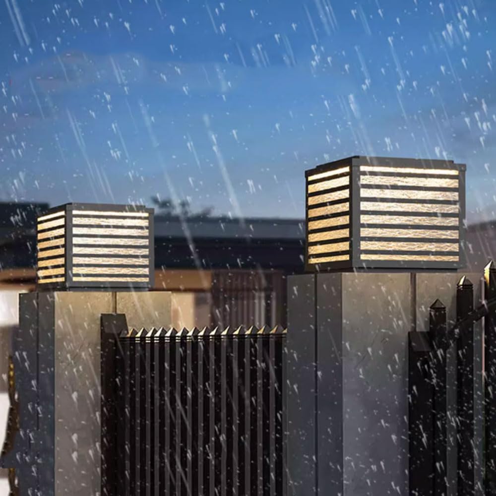 Solarne lampy słupkowe, zewnętrzne oprawy oświetleniowe do słupka ogrodzeniowego, wodoodporne czapki kolumnowe, lampy do ogrodu, patio, ścieżki, filaru