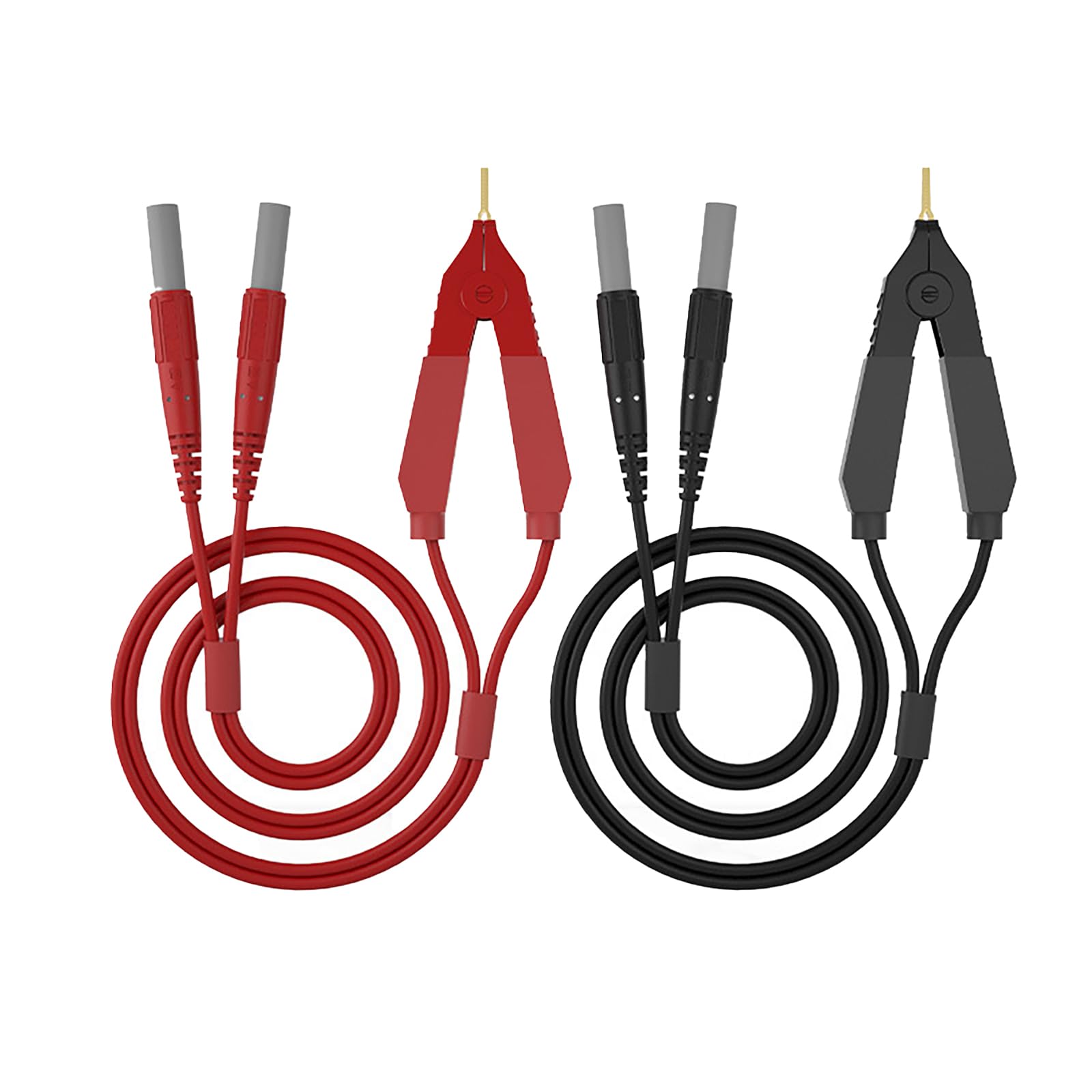 Set of 2 Four Wire Flexible Test Cable Probes for Accurate Low Resistance Testing Applications High Accuracy Measurement