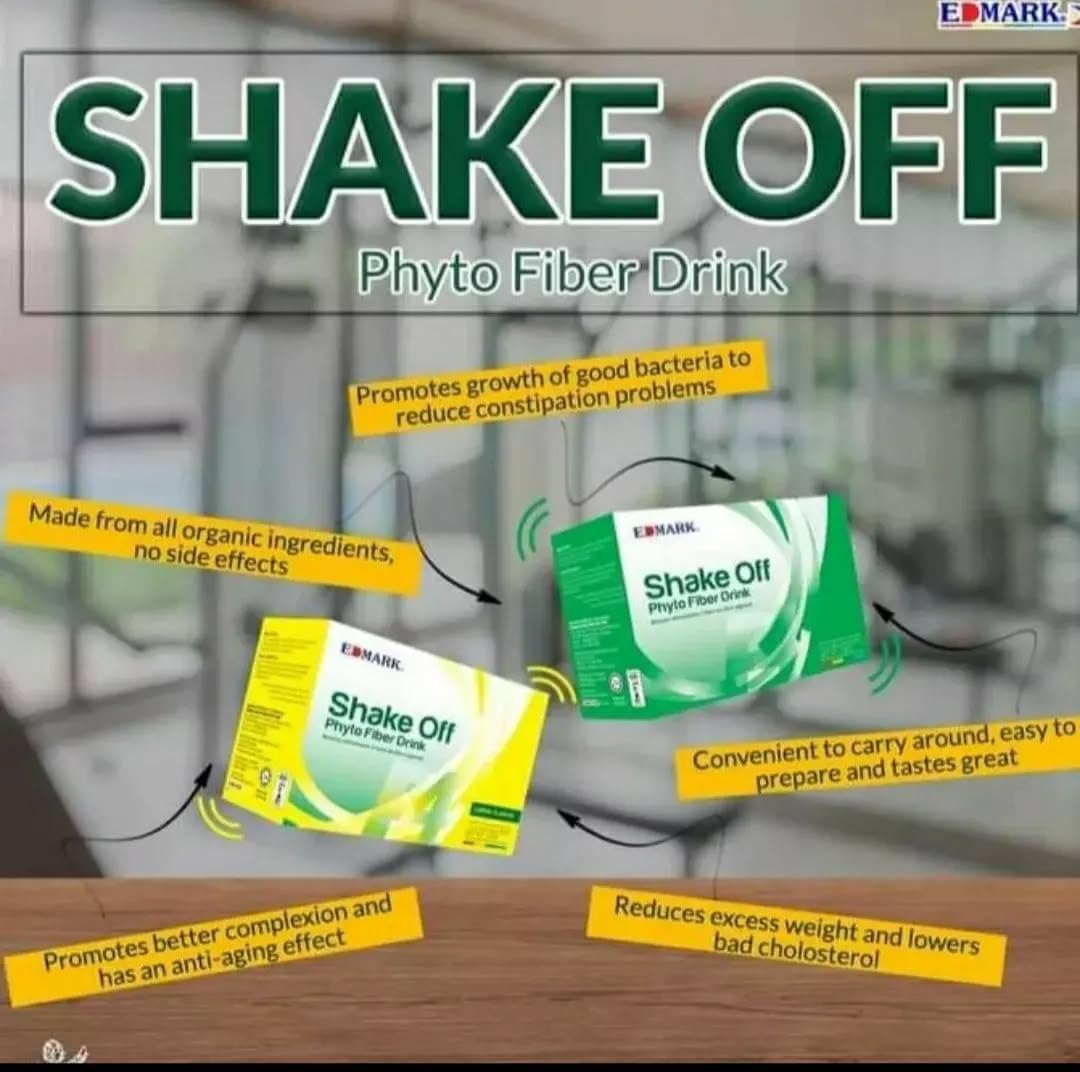 EDMARK Shake Off | Pandan Phyto Fiber Drink | 20g x 12 Bustine | Salute intestinale | Digestione sana | Supporto della fibra di regolarità | Detox | Benessere quotidiano | Facile mix
