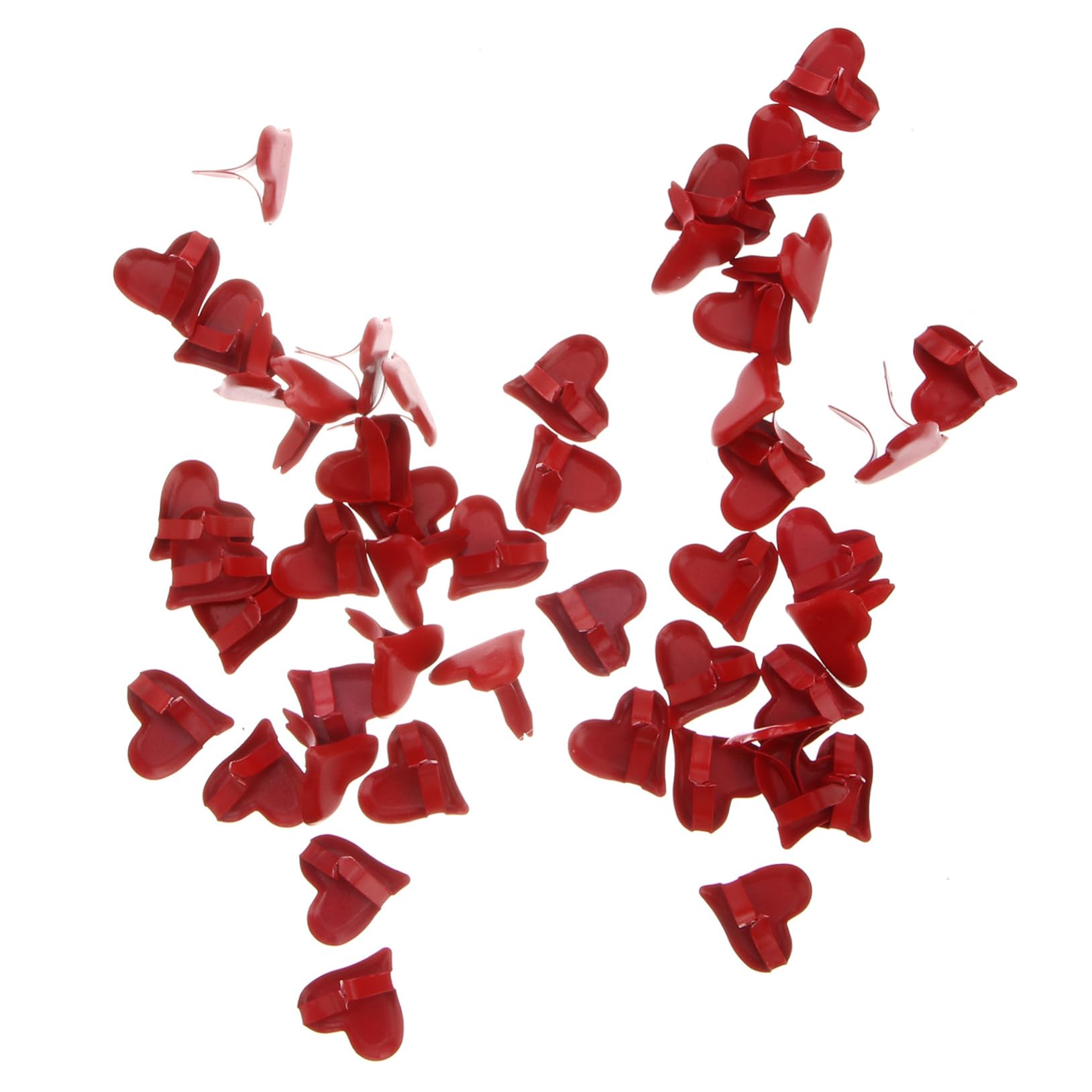 Homoyoyo 50pcs Heart Shaped Mini Brads Durable Scrapbooking Brads for Crafts DIY Projects and Stamping Red Cute Design