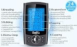 Belifu Dual Channel TENS EMS Unité avec 12 Pads, 24 Modes Stimulateur musculaire, masseur musculaire électronique pour la thérapie de soulagement de la douleur, attaches de câbles, sac de rangement à cordons de draw-proof