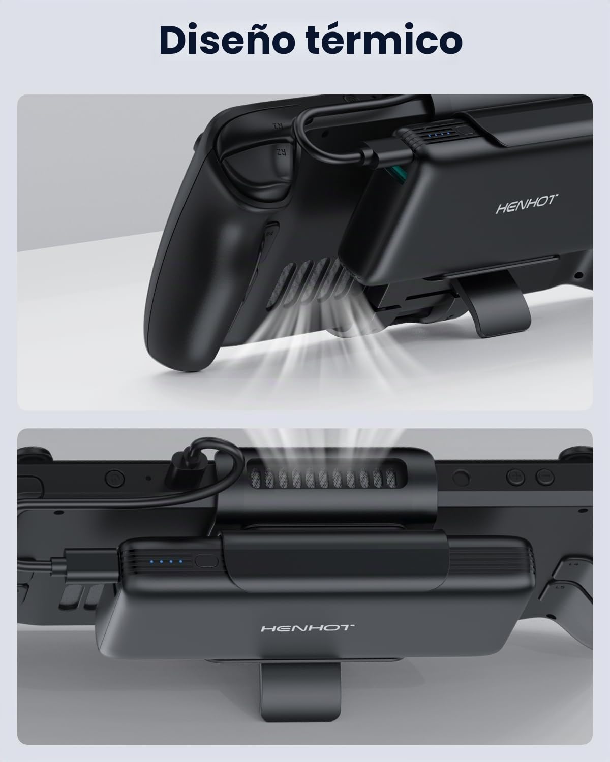 Banco de energía de 65 W compatible con Steam Deck/OLED, banco de energía portátil PD 3.0 de 20000 mAh con soporte trasero extraíble, batería externa para MacBook, Dell, Lenovo, Asus