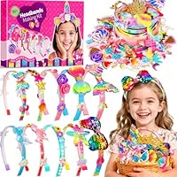Pourbibi Geschenk Mädchen 3 4 5 6 7 8 jahre,Multithema Haarreifen Haarschmuck,Einhorn Geschenke für Mädchen,10 Teile Kinder 4 Jahre,Ostern Geschenke Kinder,Kindergeburtstag Halloween Christmas