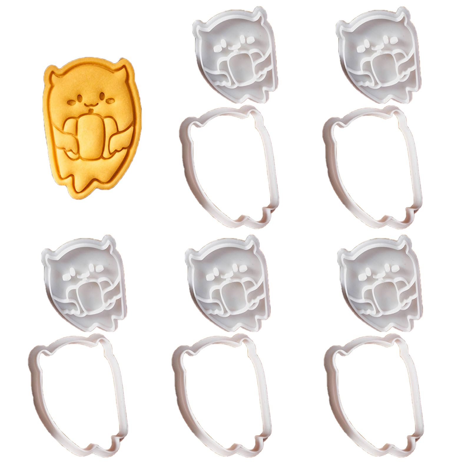 carotoe 5Pcs Halloween Themed Cookie Set Halloween Biscuits Molds Set Eerie Specter Shape Biscuits Silicone Molds Party Decoration Supplies