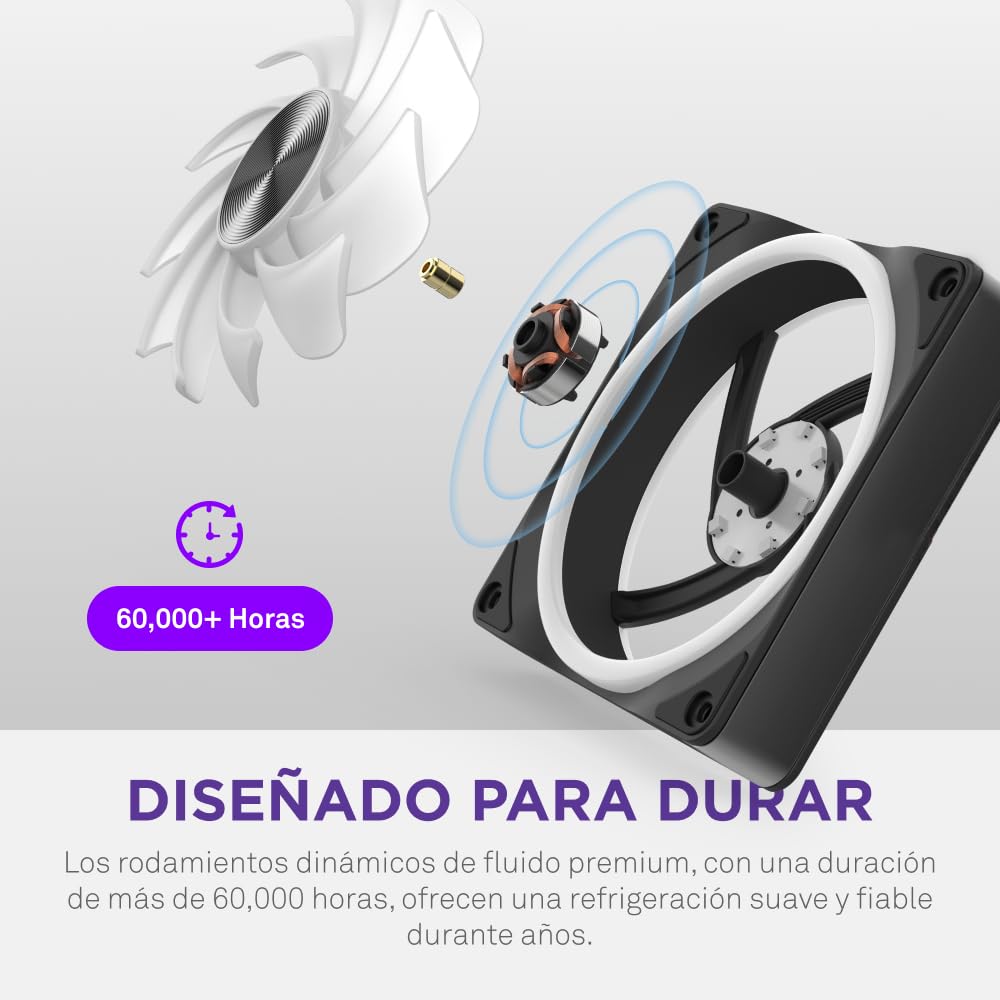 NZXT F360U Ultra - Ventilador RGB Multizona Marco Único 360mm - Negro | Unidad Ultra de marco único de 360mm con tres ventiladores de 120mm y RGB multizona. Ultrasilenciosa, premium, RGB con CAM.