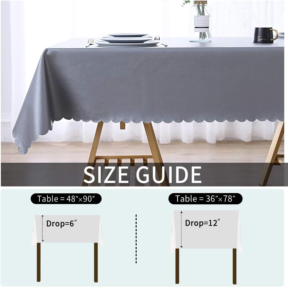 Blасk Frіdау - 80% оƒƒ Smiry Heavy Duty Vinyl Tablecloth, Waterproof and Oil-Proof Solid Color Wipeable Table Cloth, Washable Table Cover for Indoor and Outdoor Use(60 X 104, Silver Grey) Bеѕt Cуbеr Dеаlѕ 🔥 Smiry Heavy Duty Vinyl Tablecloth, Waterproof and Oil-Proof Solid Color Wipeable Table Cloth, Washable Table Cover for Indoor and Outdoor Use(60 X 104, Silver Grey)