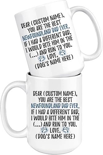 Miniatura 5 de Taza personalizada para papás de Terranova, Terranova para papá, dueño de Terranova, perro de Terranova, regalo para papá de Terranova (15 onzas)