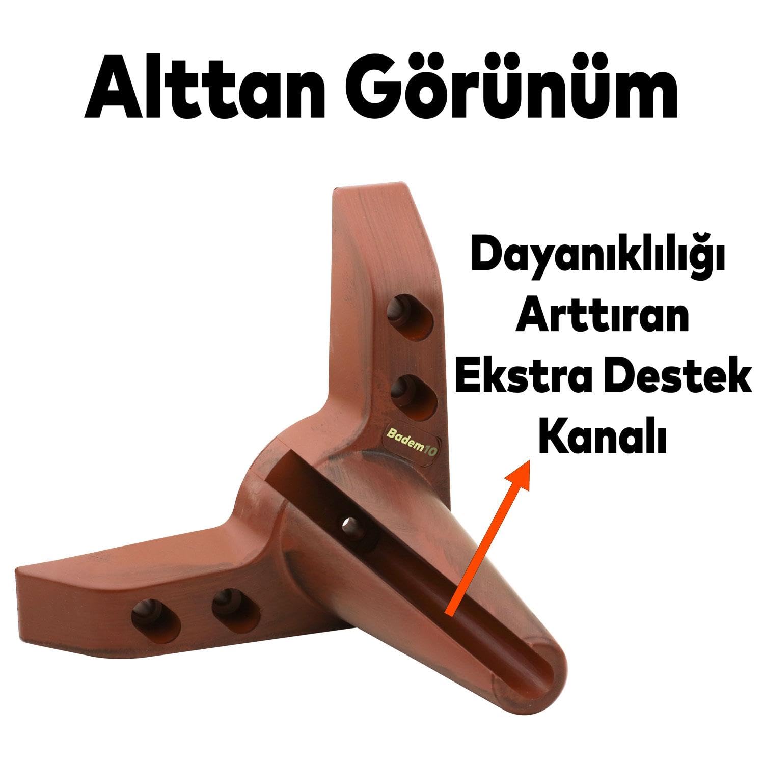 Badem10 4 ADET Aspen Lüks Mobilya Kanepe Sehpa Puf Koltuk Ayağı 14 cm Kahverengi Ahşap Desenli Baza Ayak