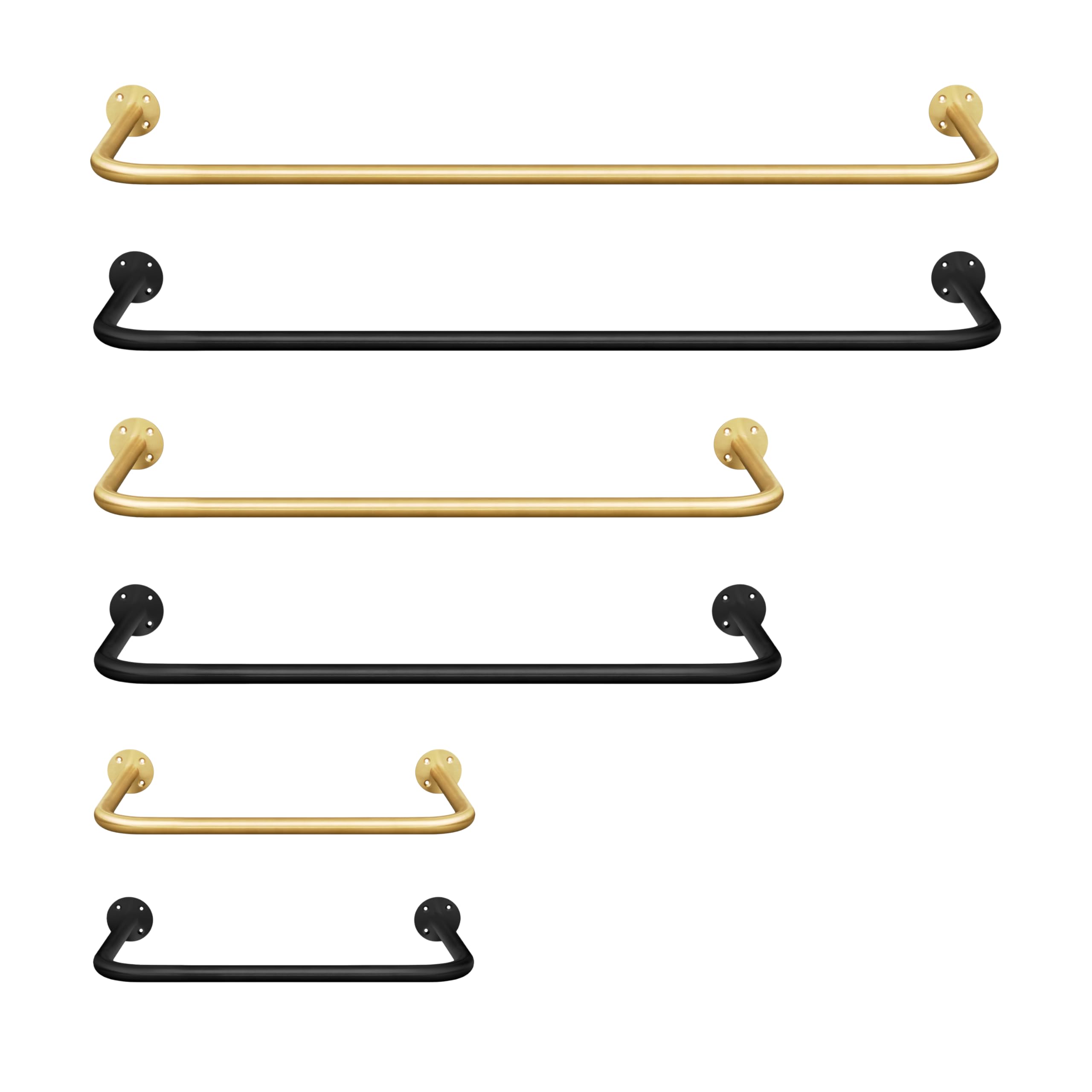 Tringle à vêtements murale en métal noir porte-manteau acier 110x30 cm
