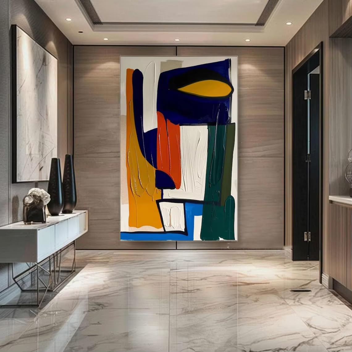 IHHGNB Large Colorful Abstract Canvas PaintingTexture Modern Colorful Wall Art Picture Canvas Prints Office Artwork(70x90cm(26x35in)/No frame)