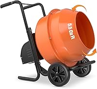 Oarlike 5.5 Cu Ft Heavy-Duty 550W Electric Cement Mixer - 2800 RPM Portable Wheelbarrow Concrete Mixer for DIY Construction