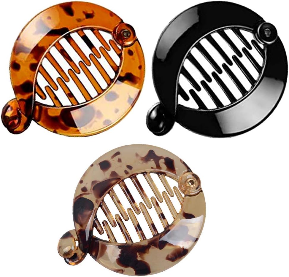 3Pcs Resin Banana Hair Clips Small Banana Hair Combs Fishtail Hair Clip Side Comb Round Ponytail Holder for Women Hair Accessories