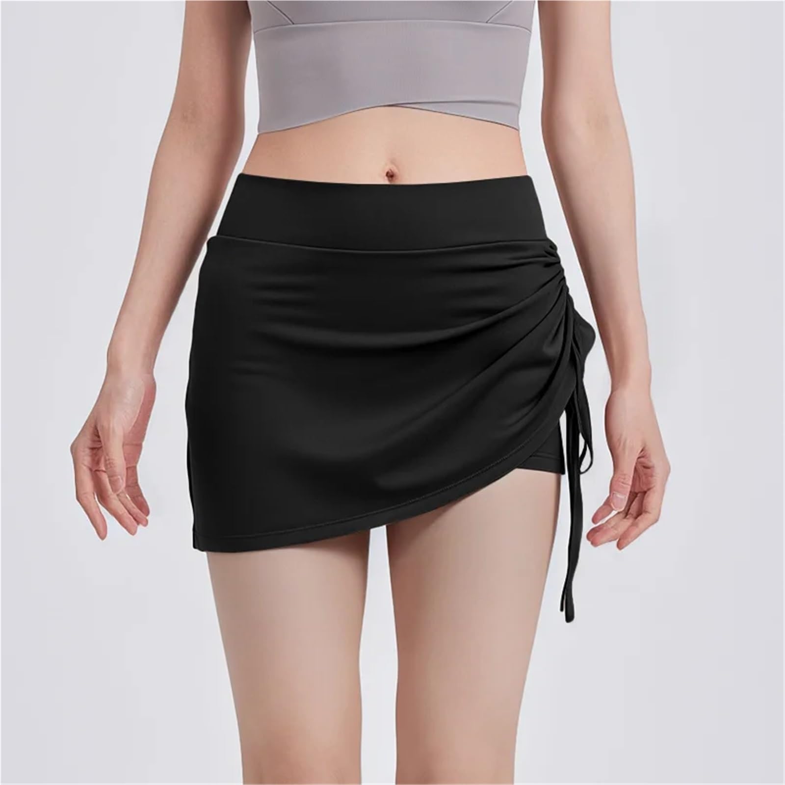 Faldas Deportivas Arrugadas for Mujer, for Gimnasio, Cintura Alta, realce de Cadera, for Correr, Yoga, Fitness, 2 en 1 para Correr y Hacer Ejercicio Físico