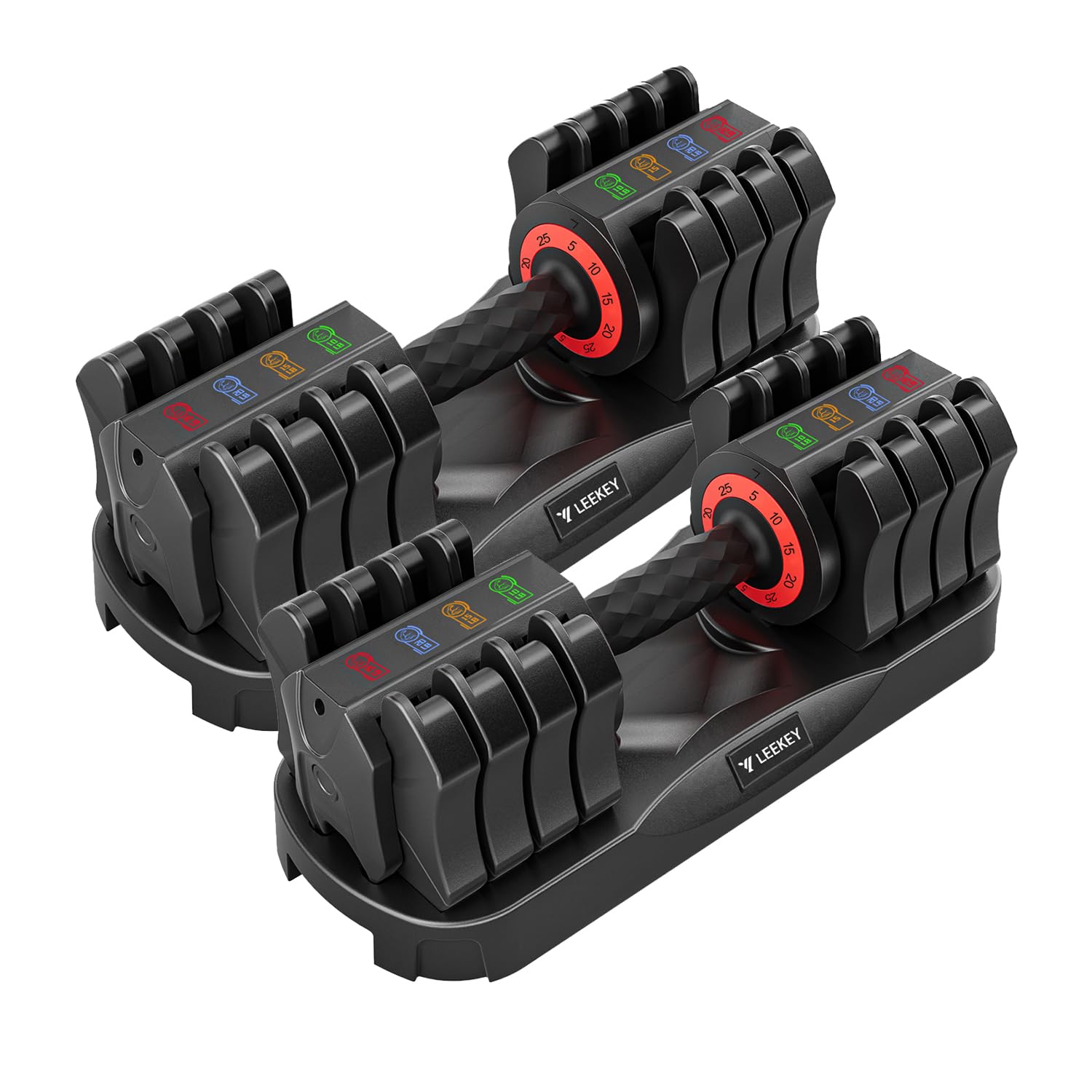 25lbs Adjustable Dumbbell Set with Anti-Slip Handle, Home Gym | 5IN1 Adjustable Weight with Storage Box Suit both Men and Women