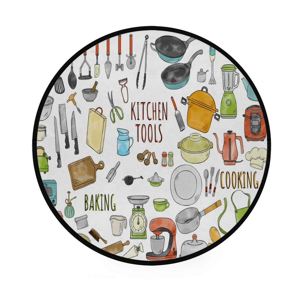 Tapis de jeu rond aquarelle pour la décoration de la cuisine