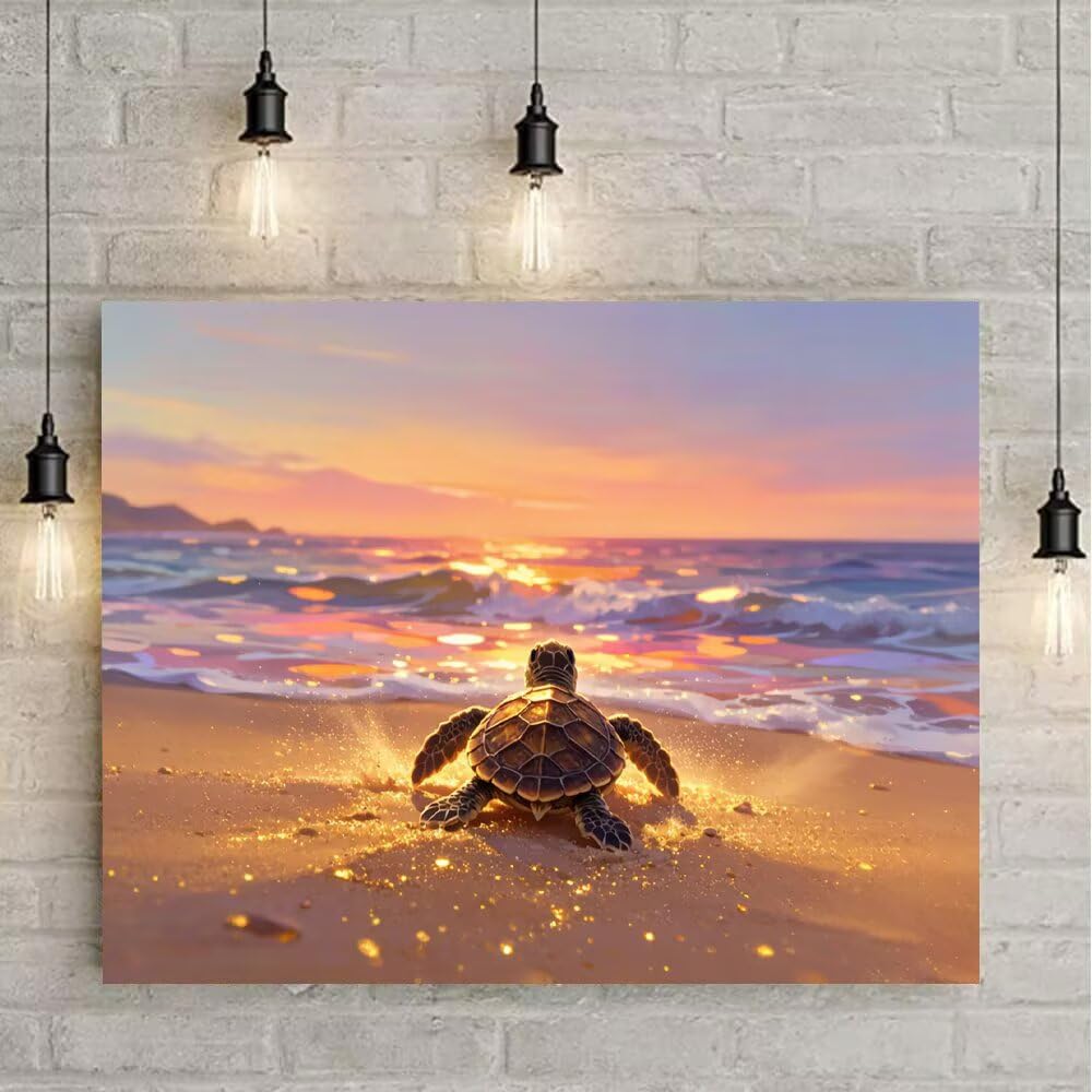5D Diamond Painting Kit Tartaruga Marina Quadri con Perline 120x90cm 7-L907H