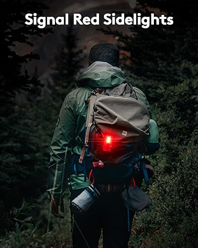 Miniatura 3 de RovyVon Linterna E5 EDC recargable de bolsillo linternas de 700 lúmenes con luz lateral blanca y roja, modo de bloqueo, impermeable para uso diario,