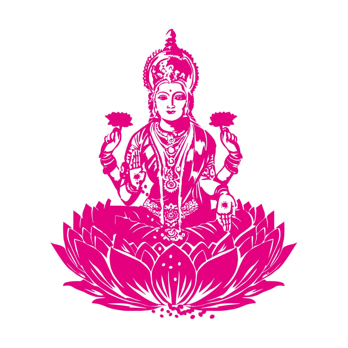 Engraving Stickers Lotus Flower Yoga Pose Hinduism Laxmi Indian 54x64.8cm Waterproof Large Rosered โ image 1