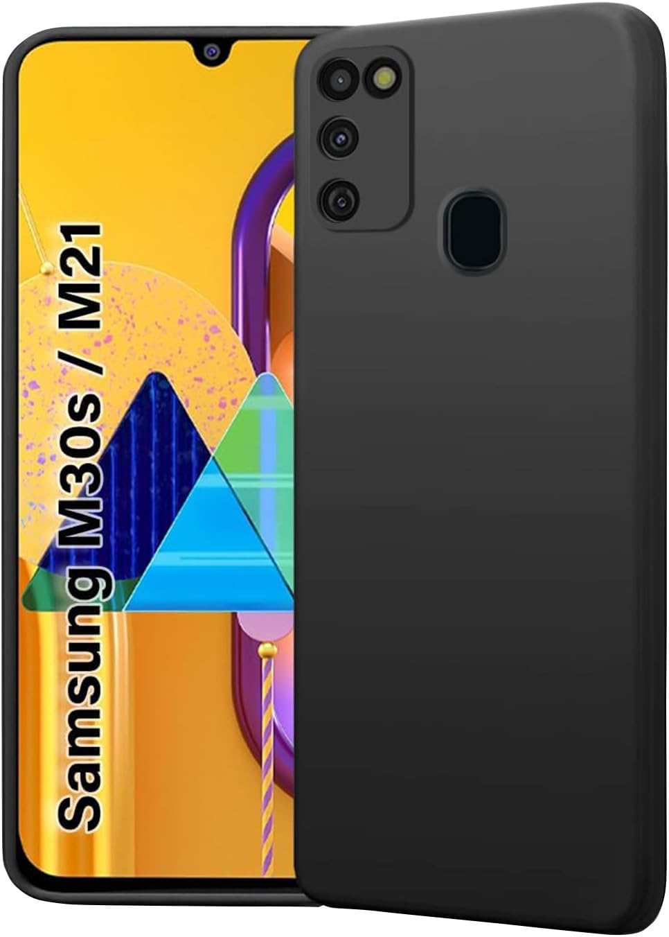 Silicone Soft Back Cover Case for Samsung Galaxy M21/M30s/M21 2021 Edition (Black)