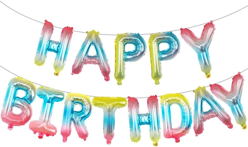 Birthday Party Decorations Rainbow Happy Birthday Banner Pennant Garland Birthday Celebration Balloons Birthday Party Supplies Favors