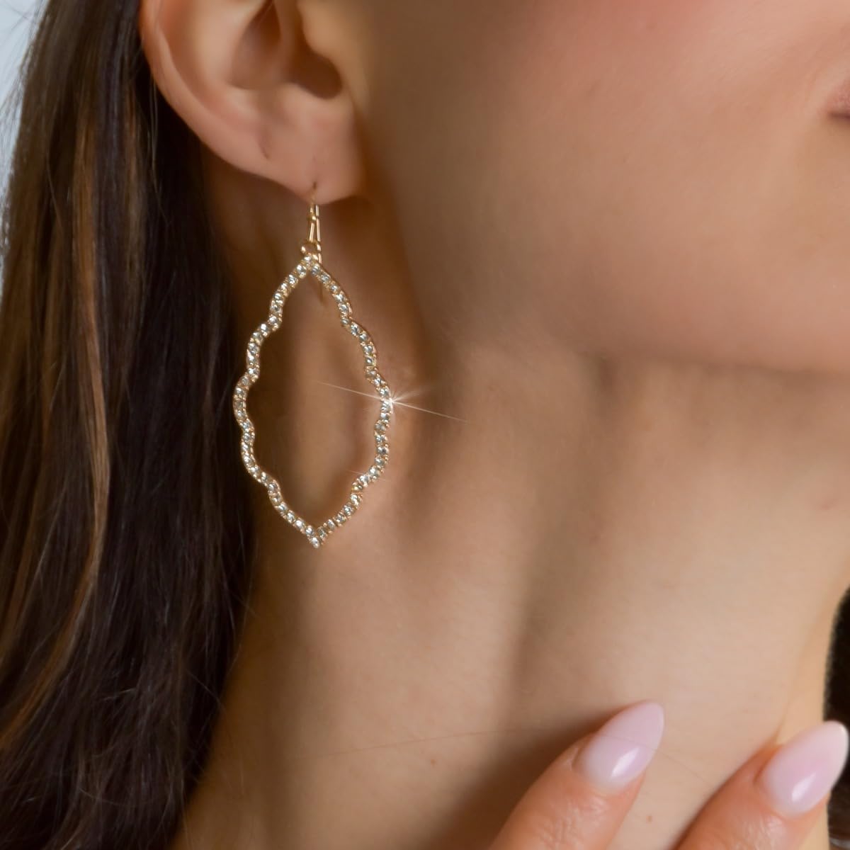 Simulated Diamond Dangle Earrings for Women - Cubic Zirconia Crystal Long Dangling Earrings - Hypoallergenic and Safe for Sensitive Ears - Image 5