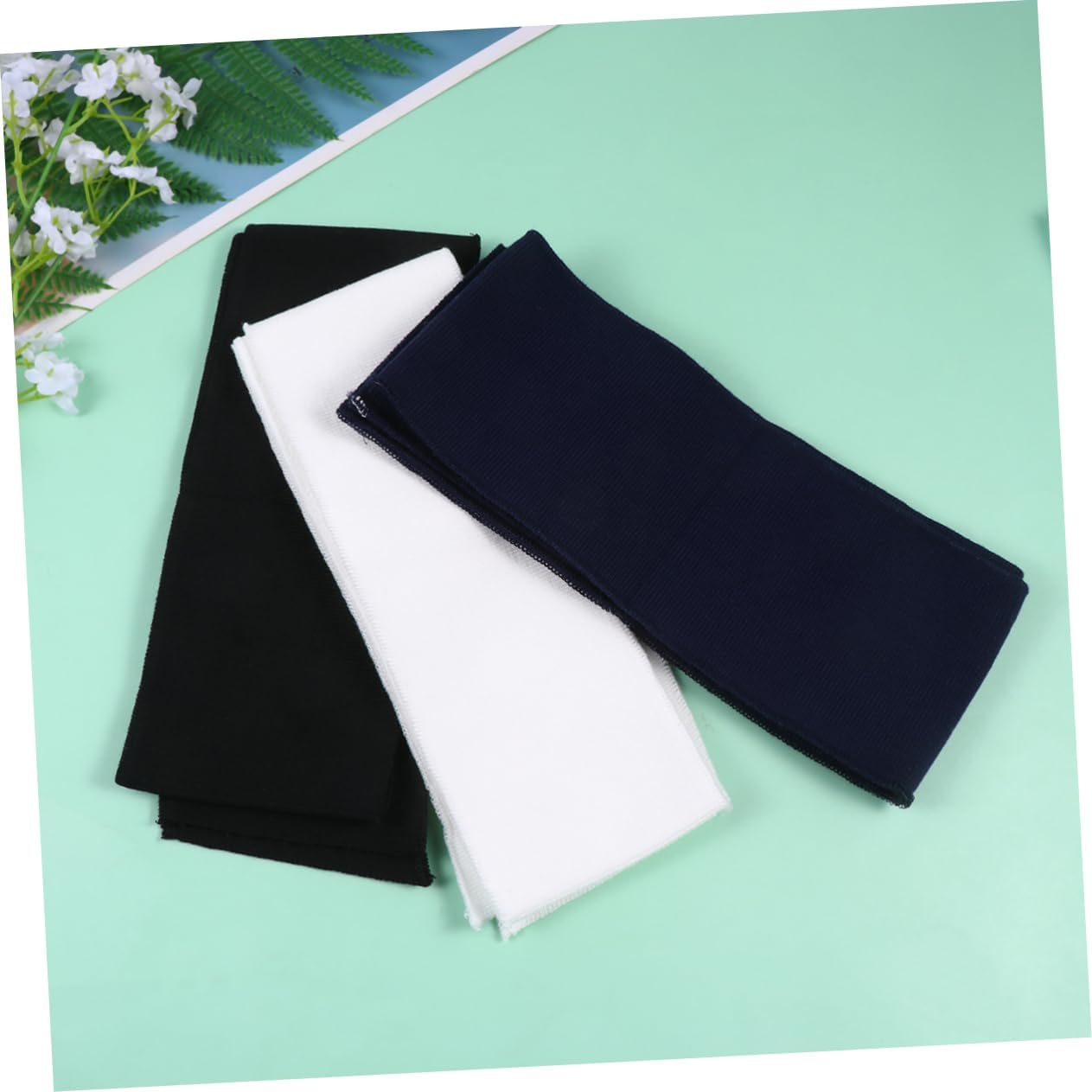 jojofuny 6pcs Knitted Elastic Fabric Cuffs for Clothing Accessories Versatile Beige White Jeans Dark Colors for Sleeves Waistbands and Collars