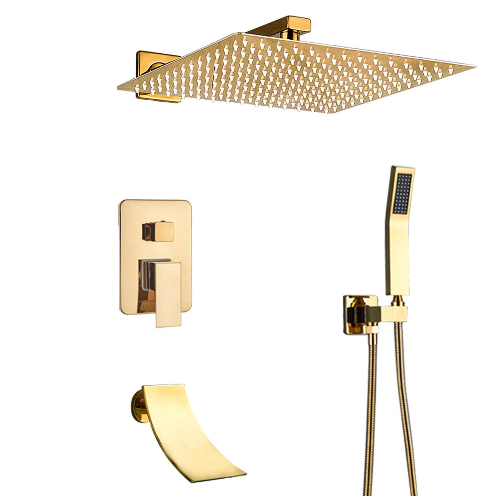 Ensemble de robinet de douche pour salle de bain moderne avec jet cascade et pommeau pluie