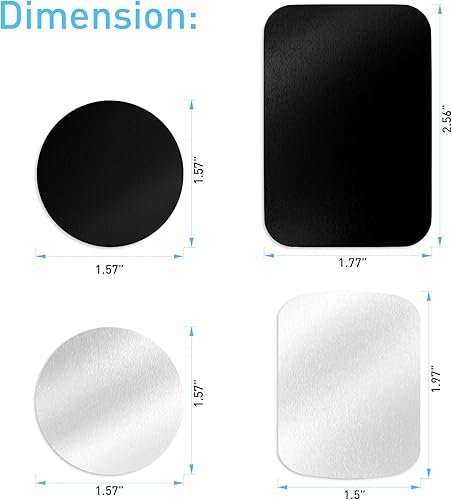 Miniatura 2 de Tryone Placa de metal para soporte magnético de automóvil, paquete de 4 discos con adhesivo 3M, compatible con imanes de teléfono/teléfono celular,