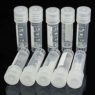 100pcs 2ml Graduated Plastic Cryovial Cryogenic Vial Tube Self Standing with Cap