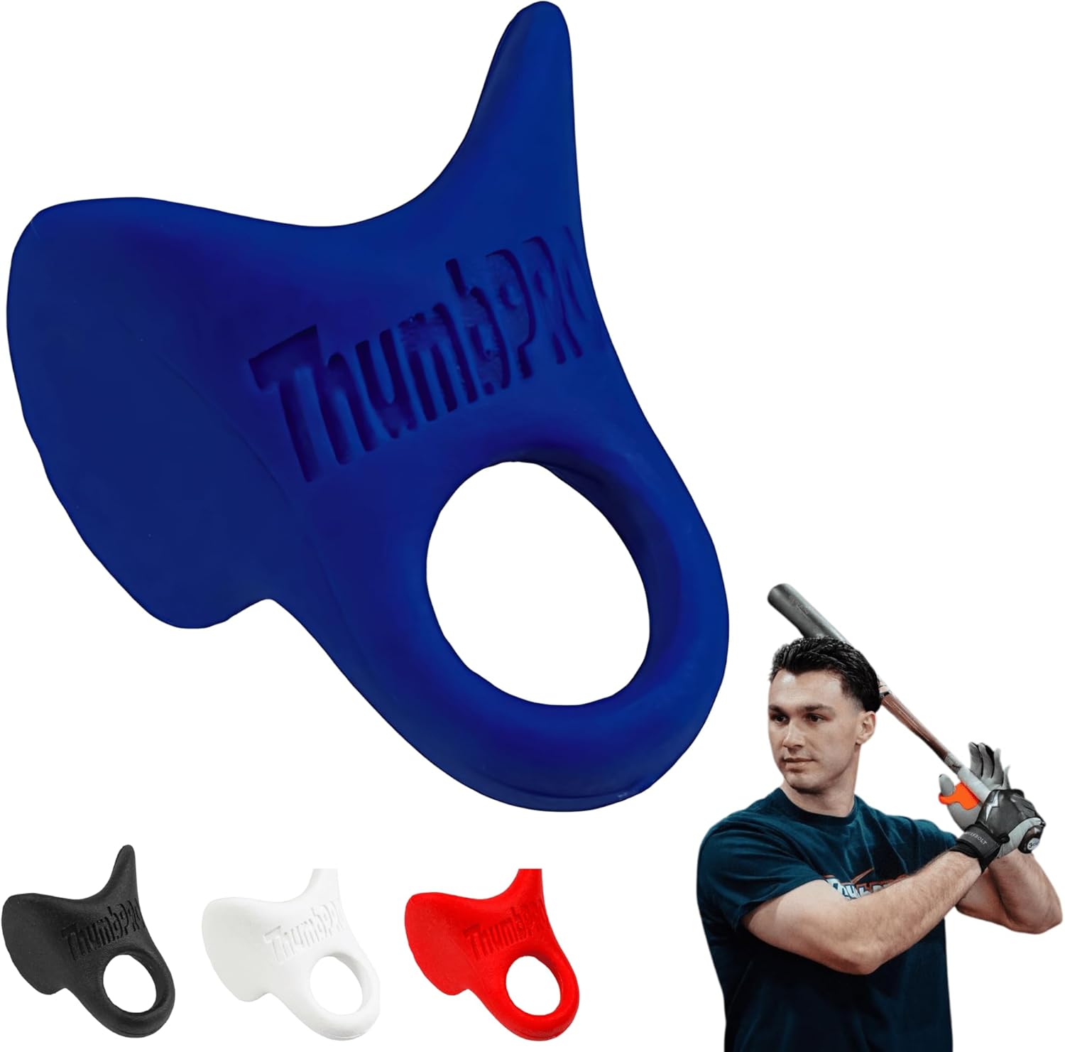 ThumbPRO Baseball Thumb Guard - Batting Aid & Grip Enhancer - Reduces Sting, Improves Swing - for Baseball & Softball - All Levels, Left/Right Hand - 3 Sizes