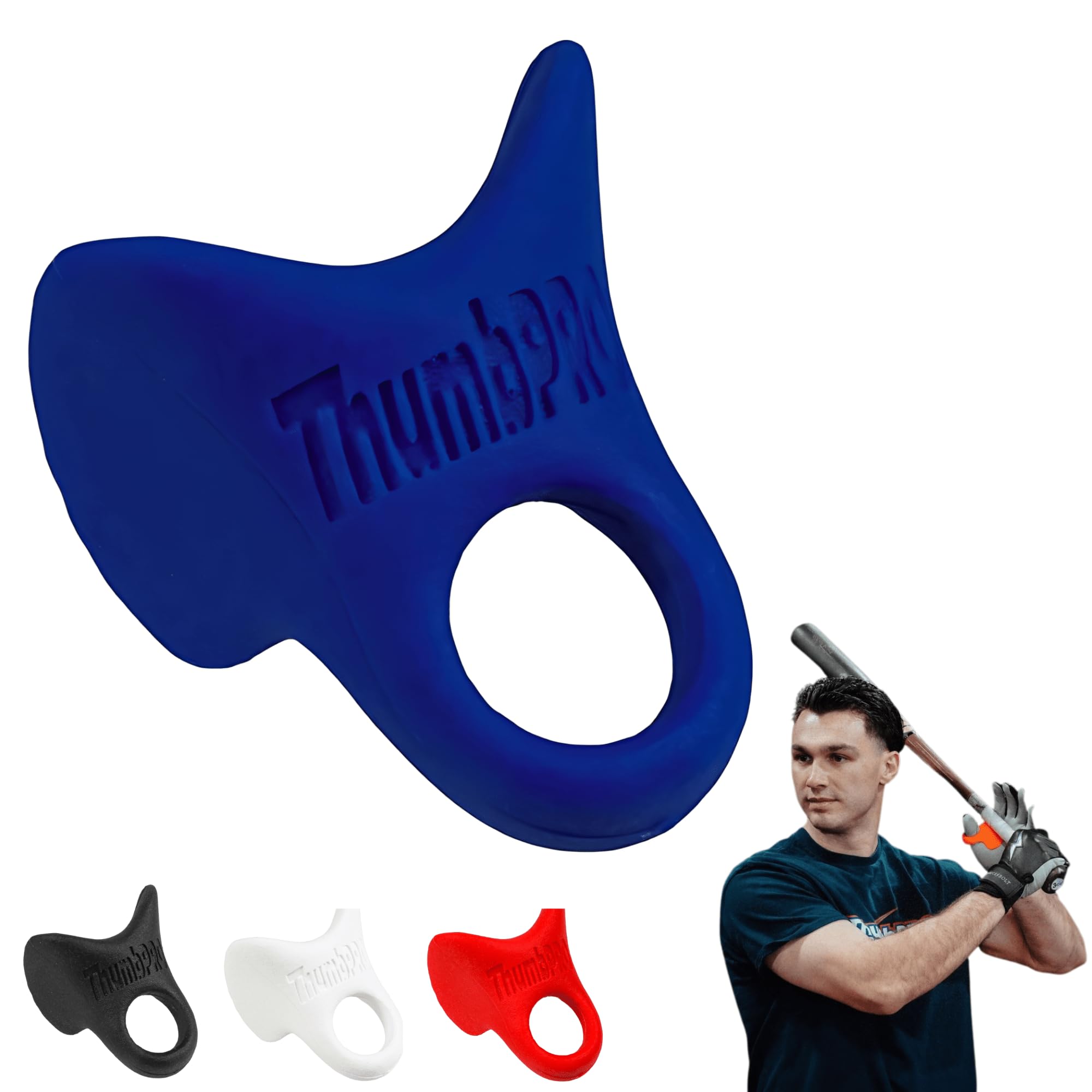 ThumbPRO 野球親指ガード - バッティングエイド & グリップエンハンサー - 刺すことを軽減し、スイングを改善 - 野球&ソフトボール用 - すべてのレベル、左手/右手用 - 3サイズ