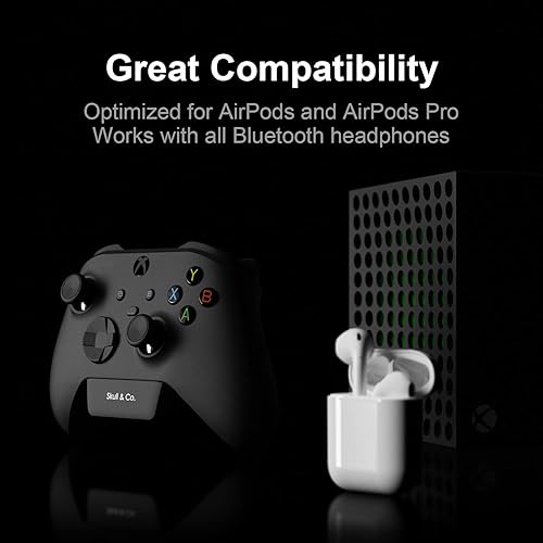 Miniatura 4 de Skull & Co. AudioBox Adaptador de transmisor de audio inalámbrico Bluetooth 5.0 de baja latencia para mandos Xbox (XB1XSXXSSElite2), color negro