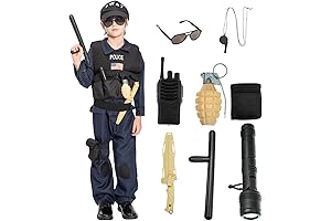 SWAT Costume for Boys 10-12: Kids Police Officer Costume with Toy Accessories