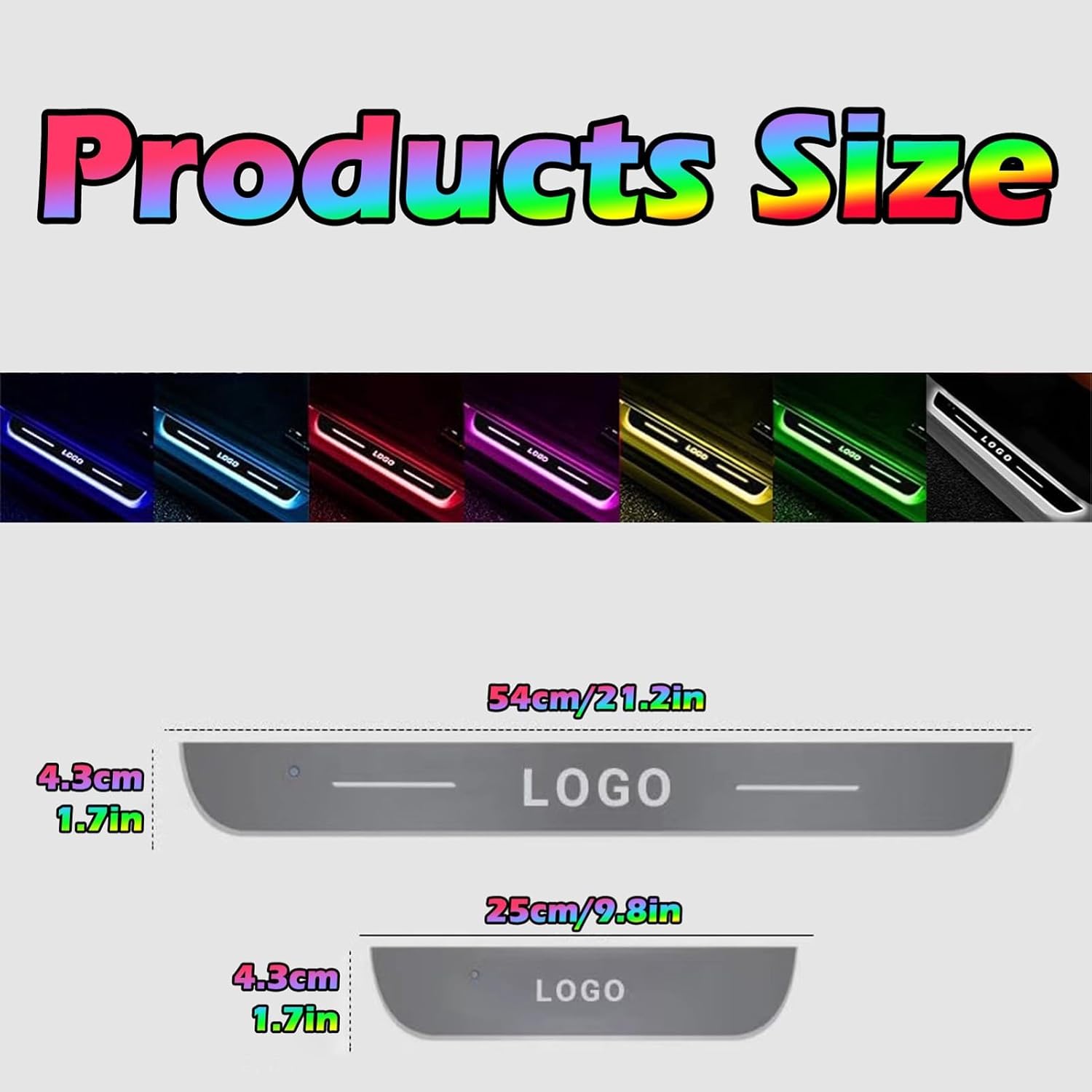 Led Door Sills for Car Magnetic, Auto-Sensing Door Sill Welcome Courtesy Lights, Customized Logo Or Text, Wireless Welcome Courtesy Lights(C Front+Back Door)