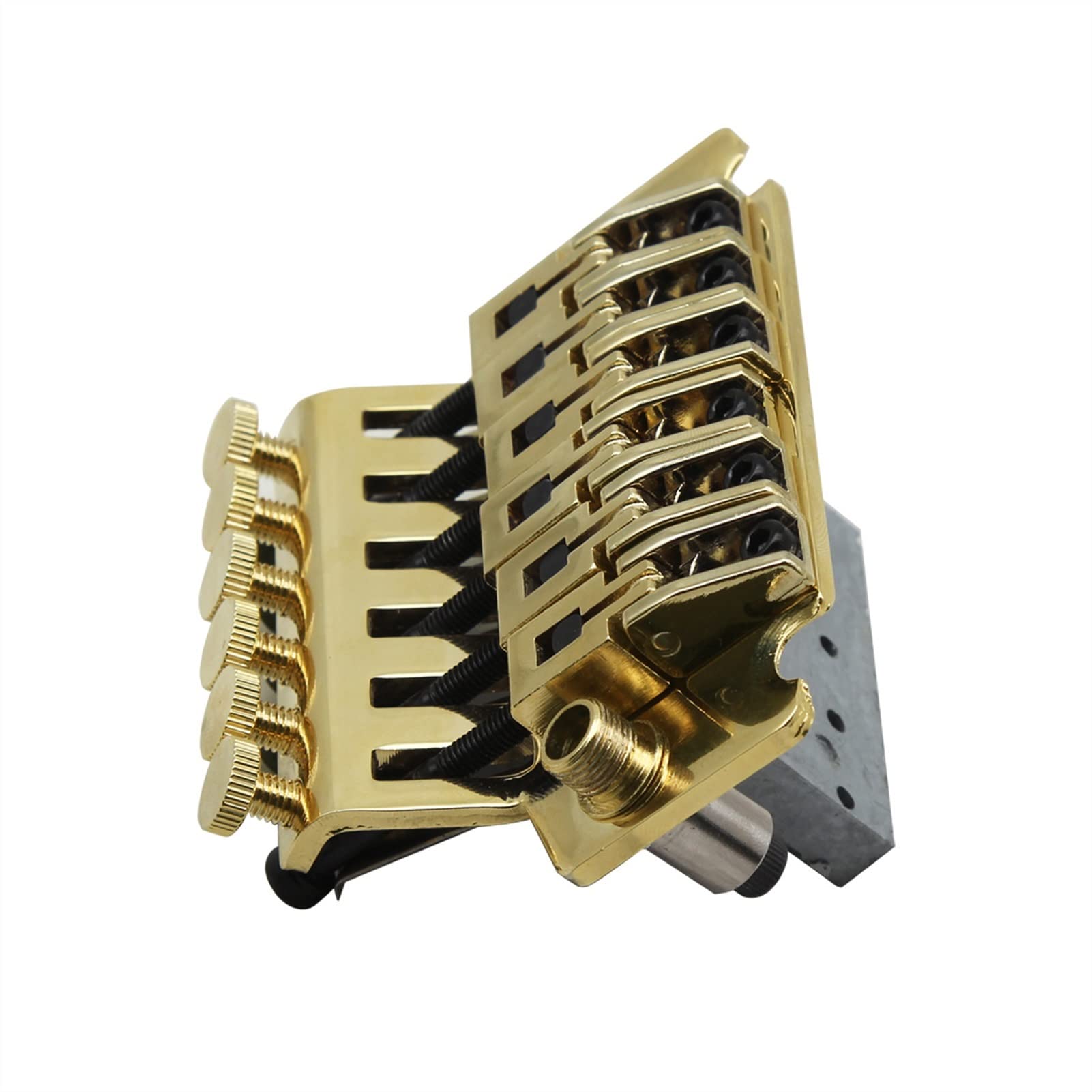 FLFL Puente De Guitarra Eléctrico De Doble Bloqueo De Trémolo De Trémolo De Oro Puente De Guitarra Eléctrica 42mm Sistema Puente Guitarra