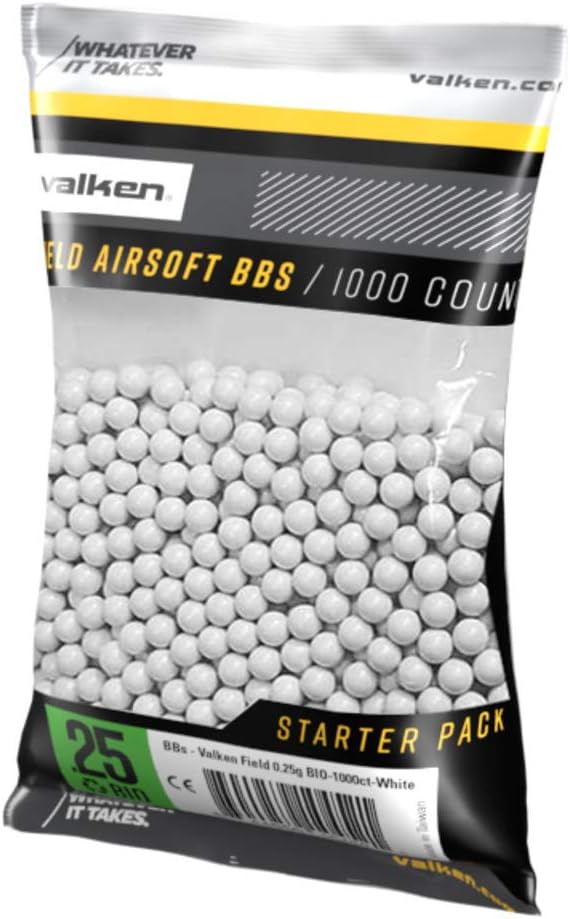 Valken Accelerate Airsoft BBS - White - 1,000 Count