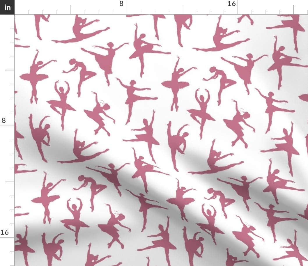 Spoonflower Fabric - Mauve Ballerinas Large Dancing Girls Women Dance Ballet Printed on Petal Signature Cotton Fabric by The Yard - Sewing Quilting Apparel Crafts Decor