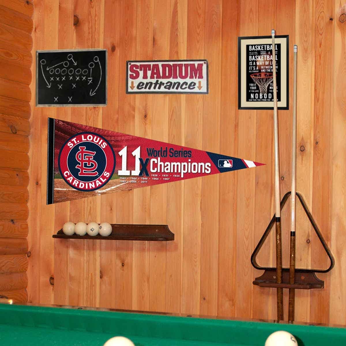 Cardinals 11 Time Champions Pennant Flag
