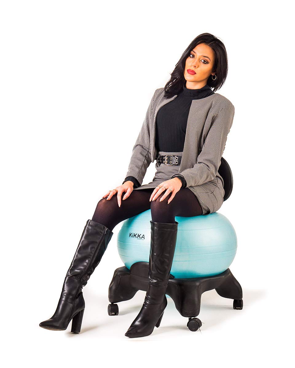 Kikka Active Chair - Sedia Ergonomica con Palla Gonfiabile (Grigia, Plus)