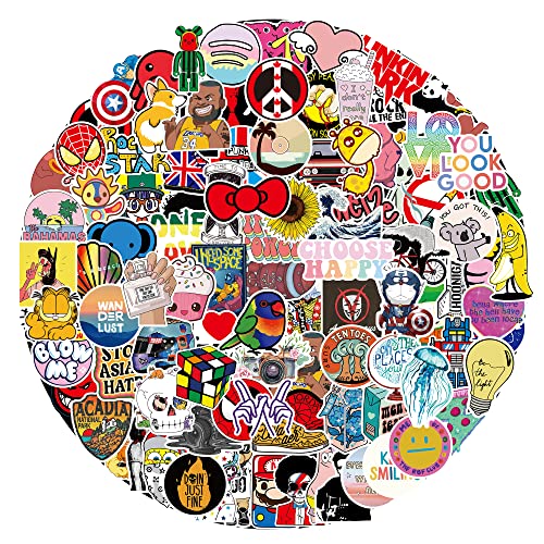ステッカーセット 100枚 防水ステッカー シールパック ブランドステッカースーツケース 車 バイク ヘルメット スケボー ギターなどに適用 (100F)