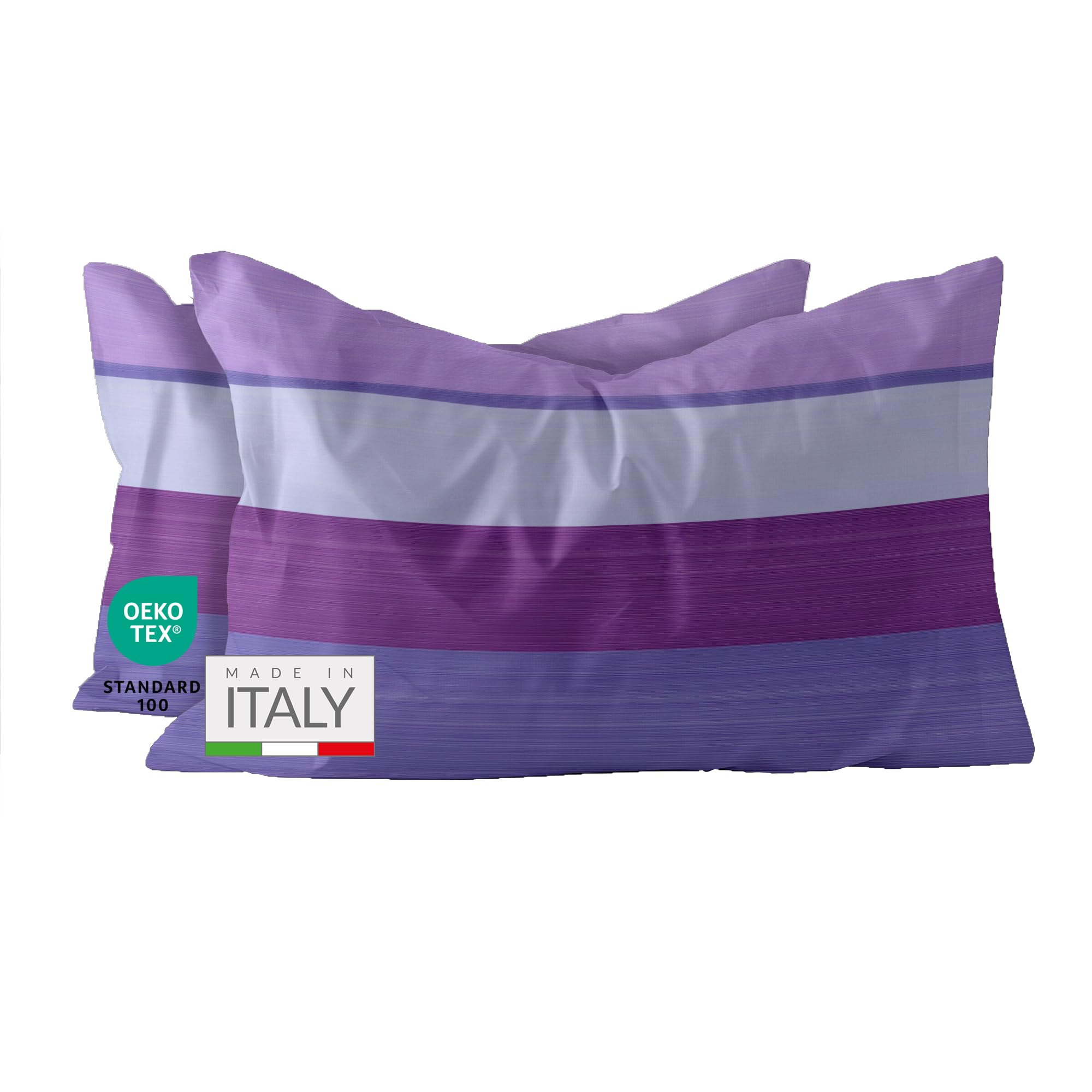 Dorian Home - Federe Cuscino Letto 50x80 Cotone 100% Puro, Morbido e Certificato, Coppia di 2 Federe Abbinate da Aggiungere al Set Copripiumino, Federa Cuscini 4 Stagioni con Comoda Patella di 18 cm
