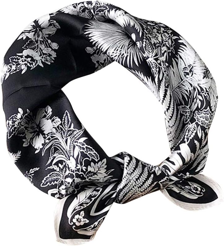 MEISEE Mulberry Silk Scarfs Women Small Square Scarf 21" x 21" Breathable Lightweight Neckerchief Headscarf