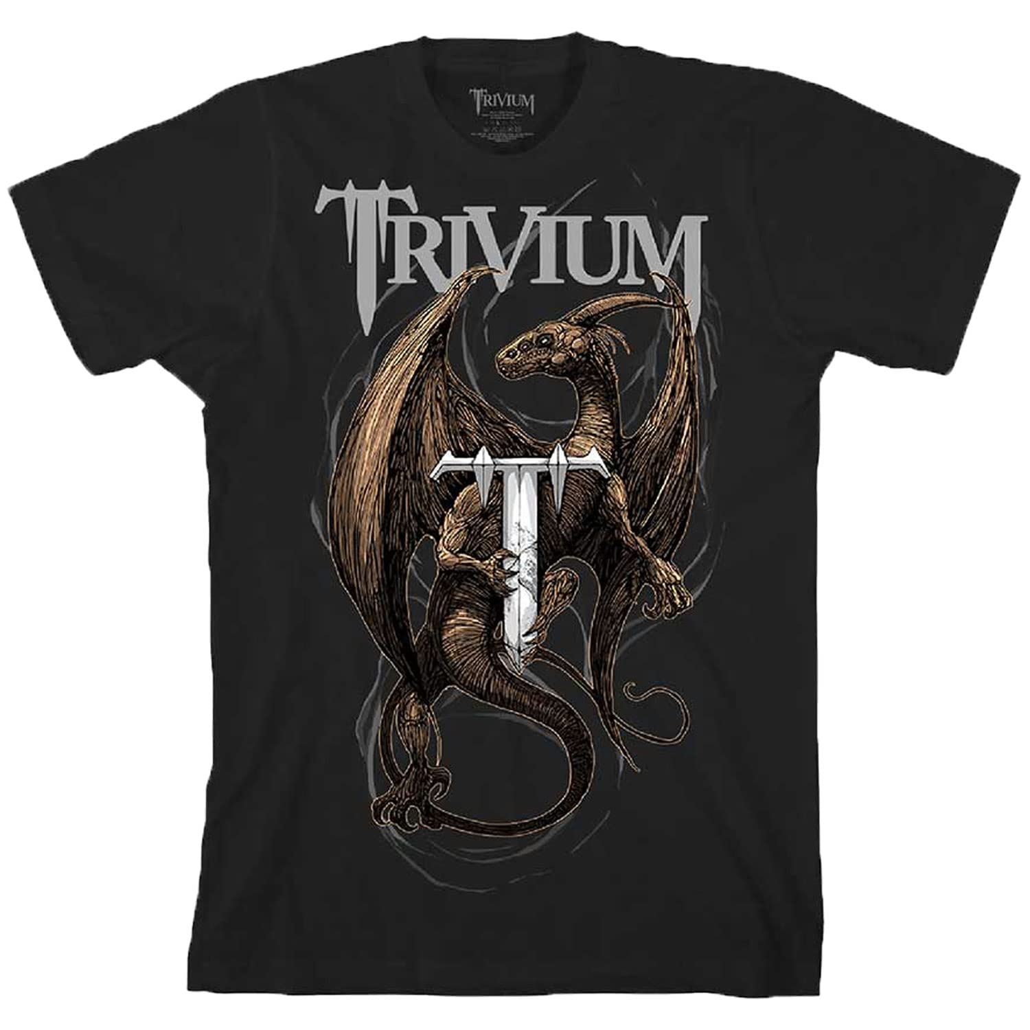 Trivium T Shirt Perched Dragon Band Logo Official Unisex Black M