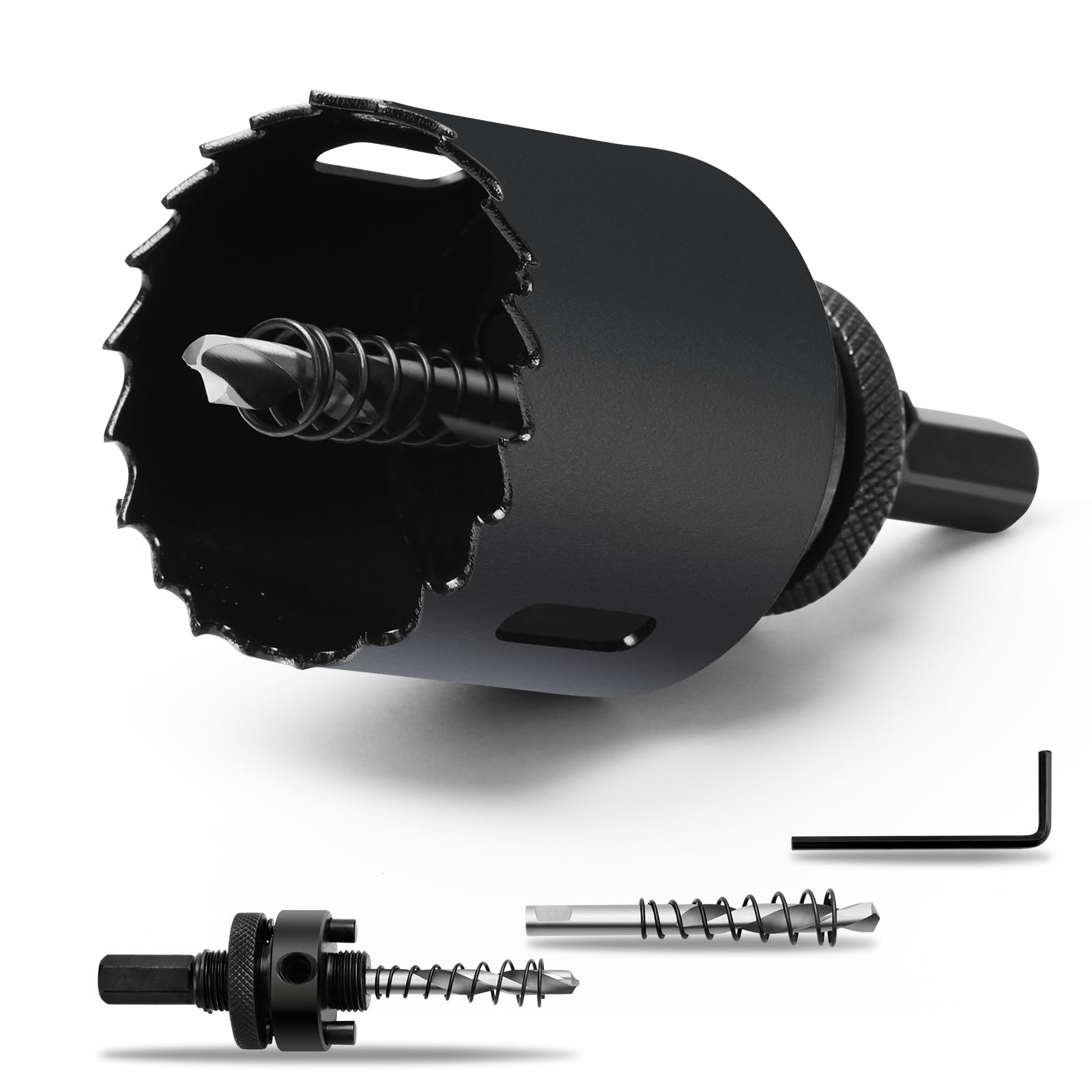 3" | 76mm Hole Saws with Heavy Duty Arbor HSS Bi-Metal Hole Cutter Drill Bit for Wood Cornhole Boards Plastic Drywall Metal Fiberboard(Black)