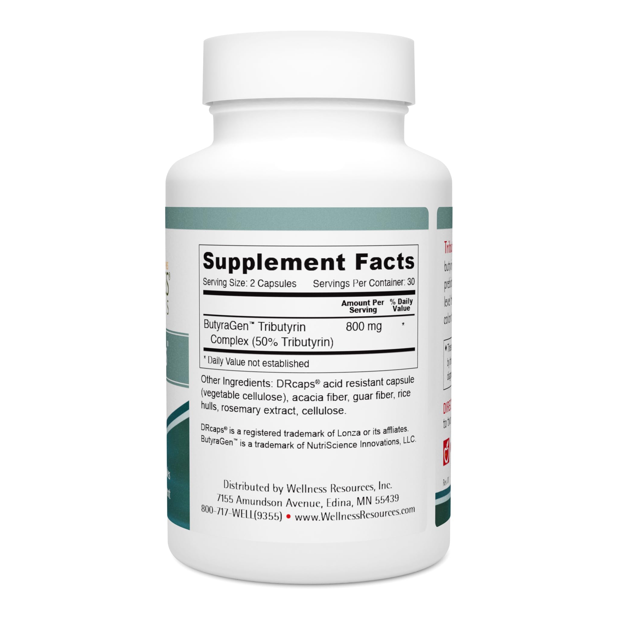 Wellness Resources Tributyrin Plus Postbiotic Supplement for Gut Health with High Absorption ButyraGen Tributyrin Complex (800mg per Two Capsules, 60 Veggie Capsules) — Amazon image 2