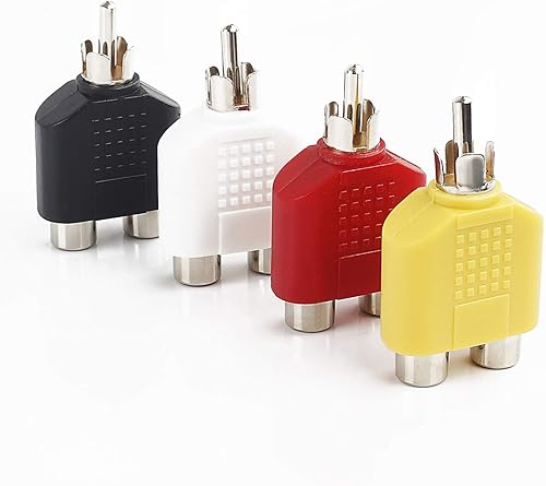 CHUNGHOP Adaptador de conector RCA Y-Splitters 2 hembra a 1 macho para Audio Video AV TV